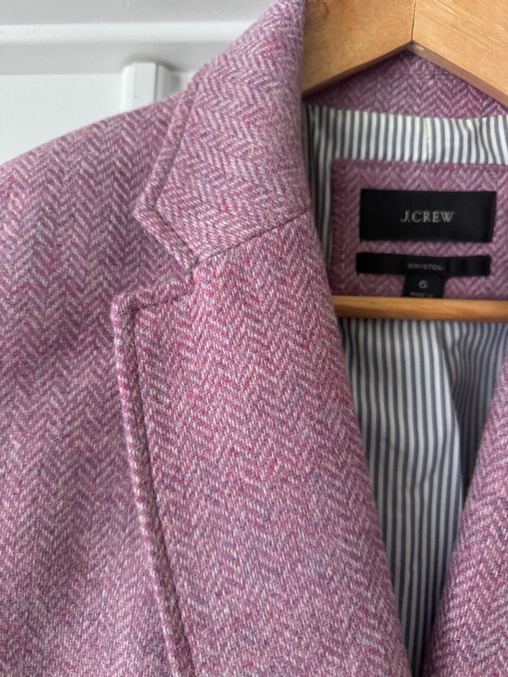 Gorgeous JCrew Bristol Pink Herringbone Wool Blazer